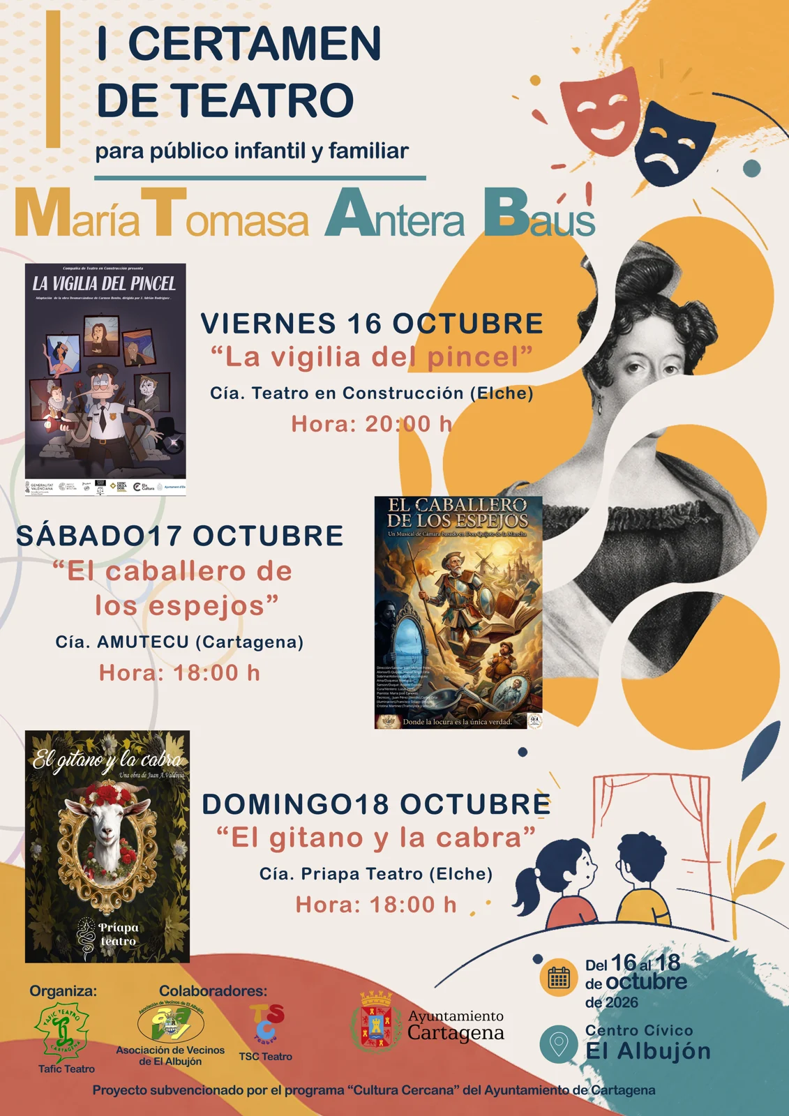 Cartel de Certamen de teatro familiar Antera Baus