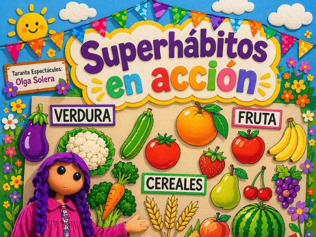 Cartel de Superhábitos en acción · Taranta Cuentacuentos