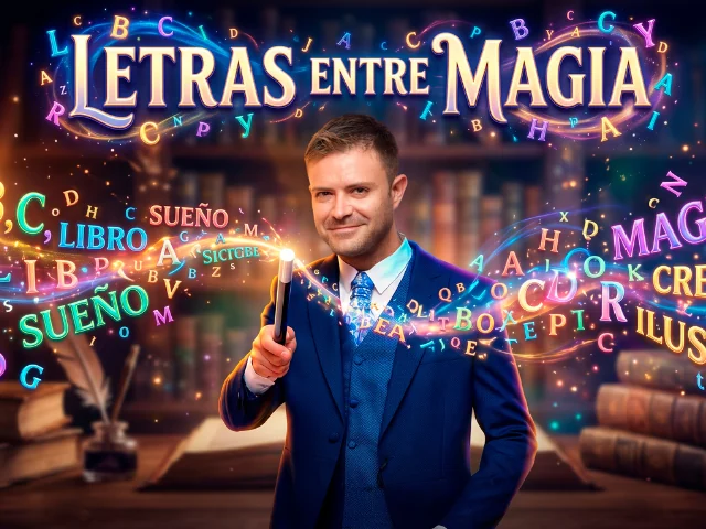 Cartel de Letras entre magia · Abelmagia