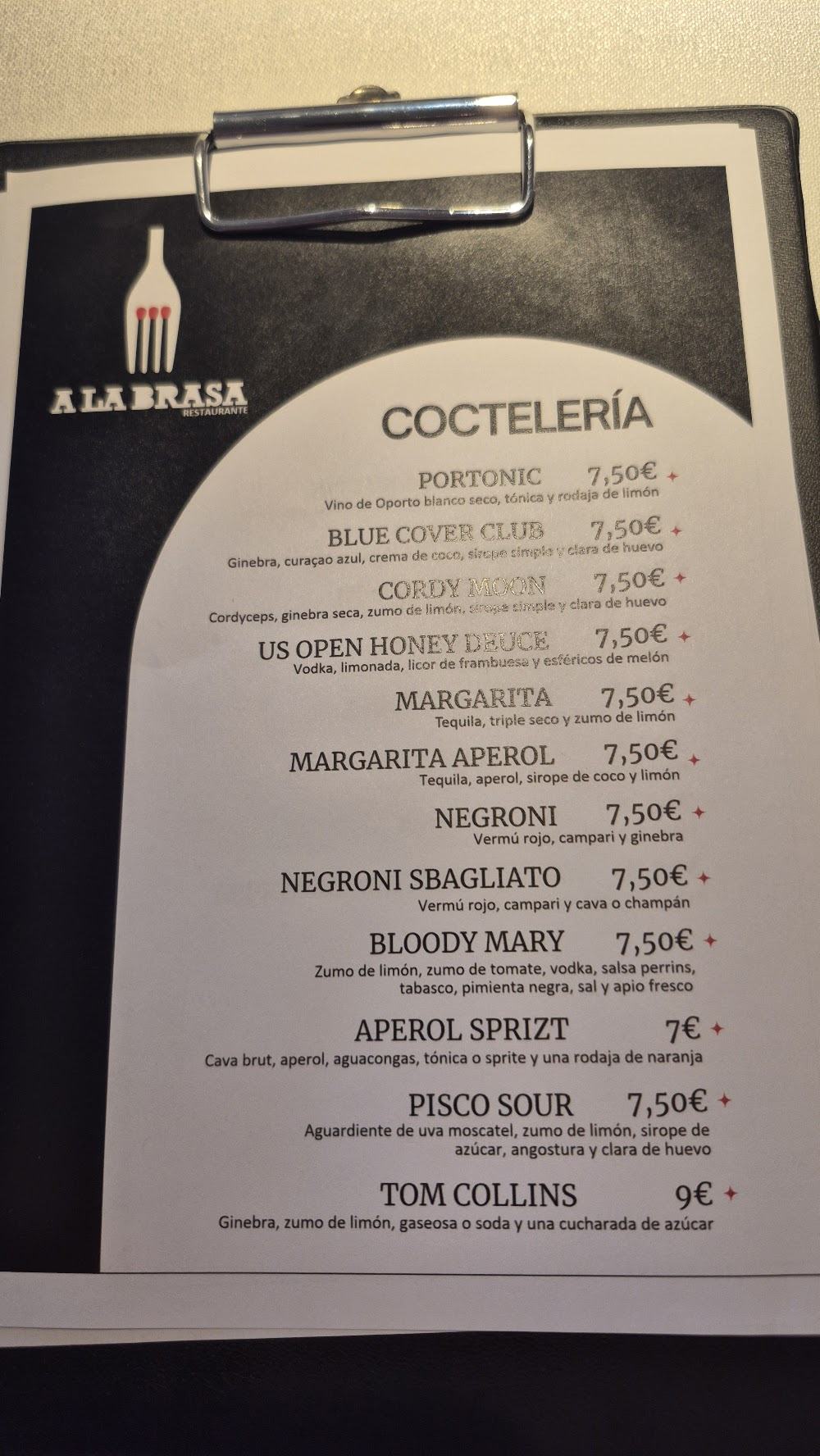 A la Brasa Taberna Mediterránea · carta, página 3