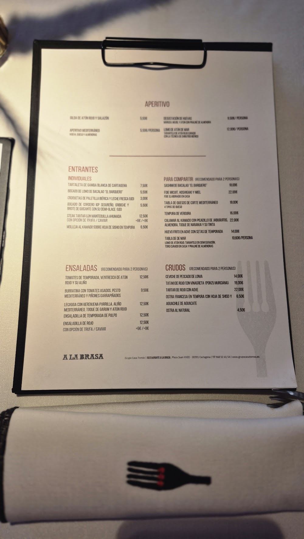 A la Brasa Taberna Mediterránea · carta, página 7