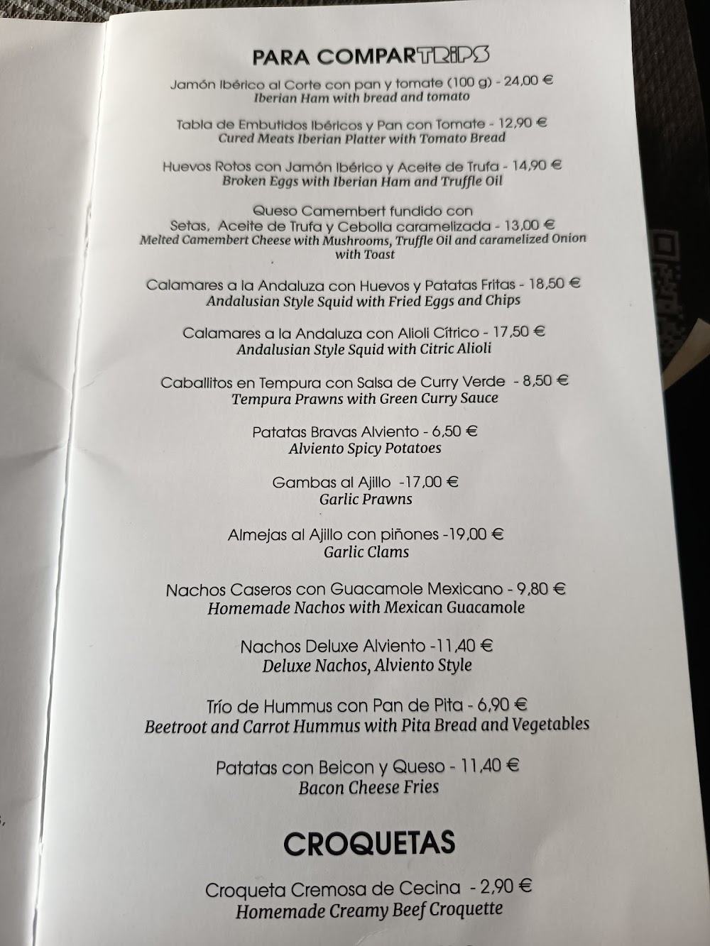 Alviento Restaurante (1r planta) · carta, página 2
