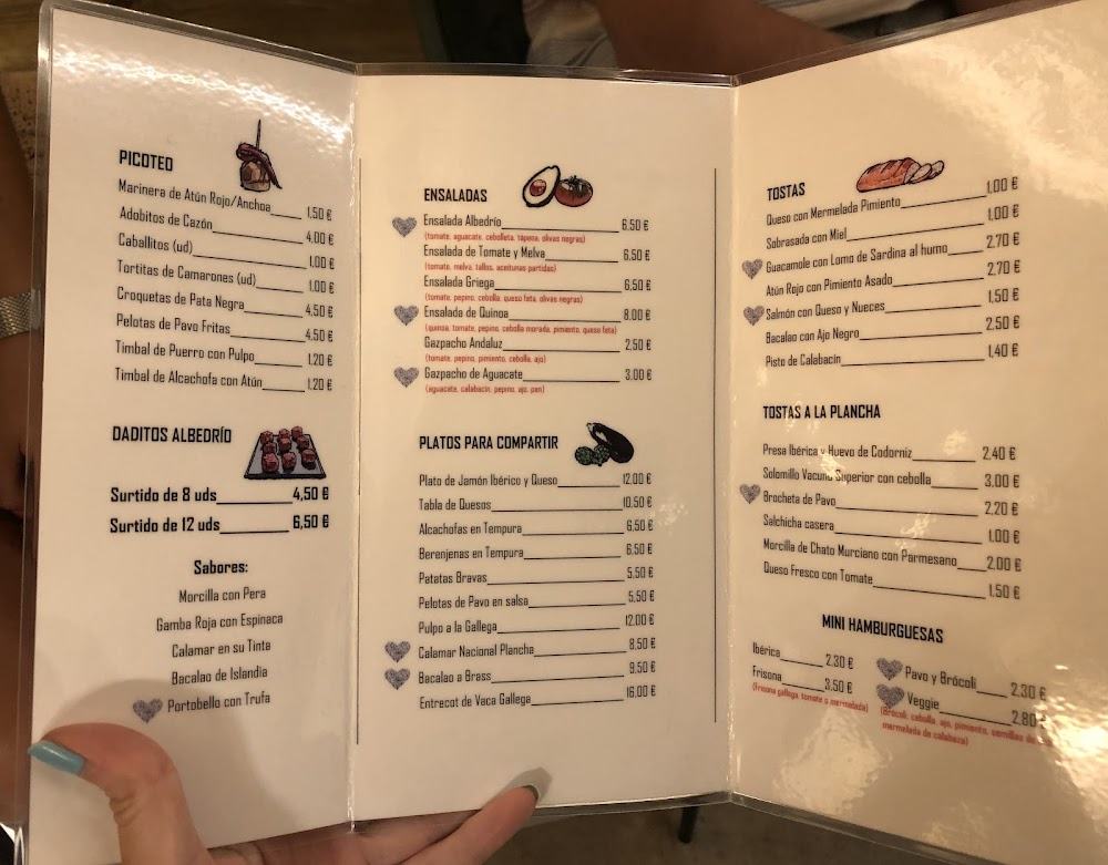 Bar restaurante ALBEDRÍO · carta, página 7