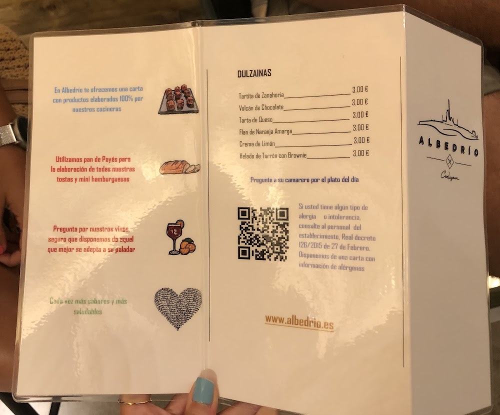 Bar restaurante ALBEDRÍO · carta, página 10