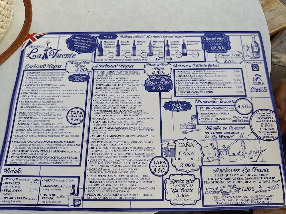 Bodega La Fuente · carta, página 2