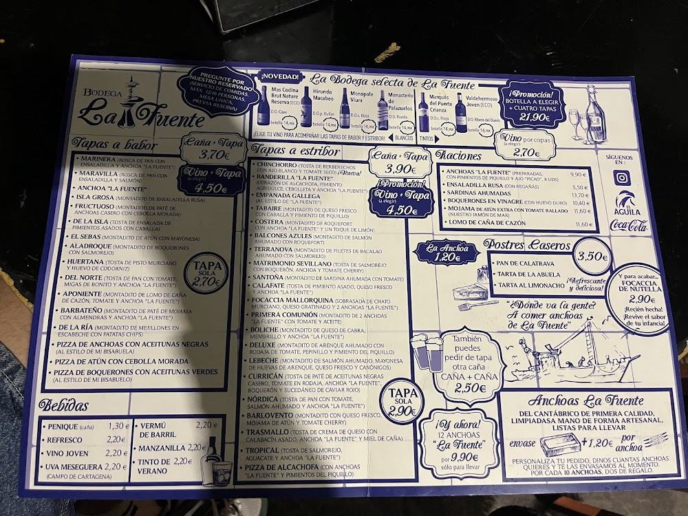 Bodega La Fuente · carta, página 3