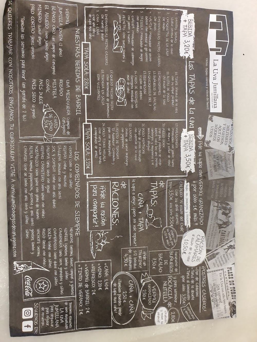 El Viejo Almacen · carta, página 10