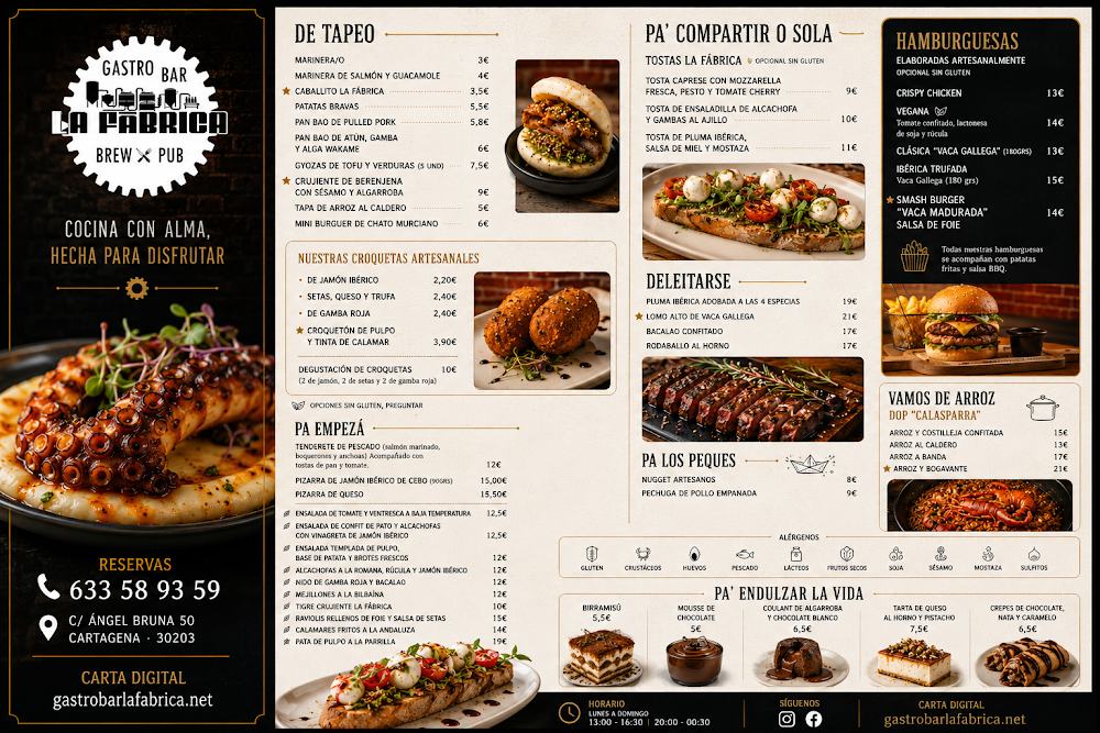 Gastrobar La Fábrica Brewpub · carta, página 1