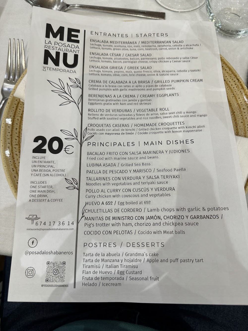 La Posada de los Habaneros · carta, página 2