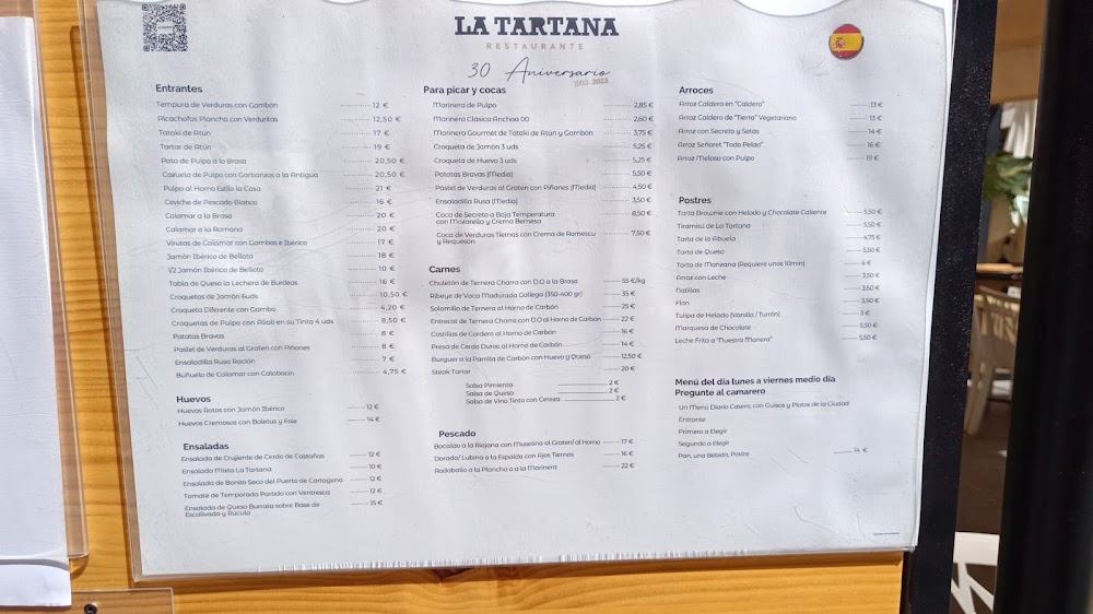 Restaurante La Tartana · carta, página 5