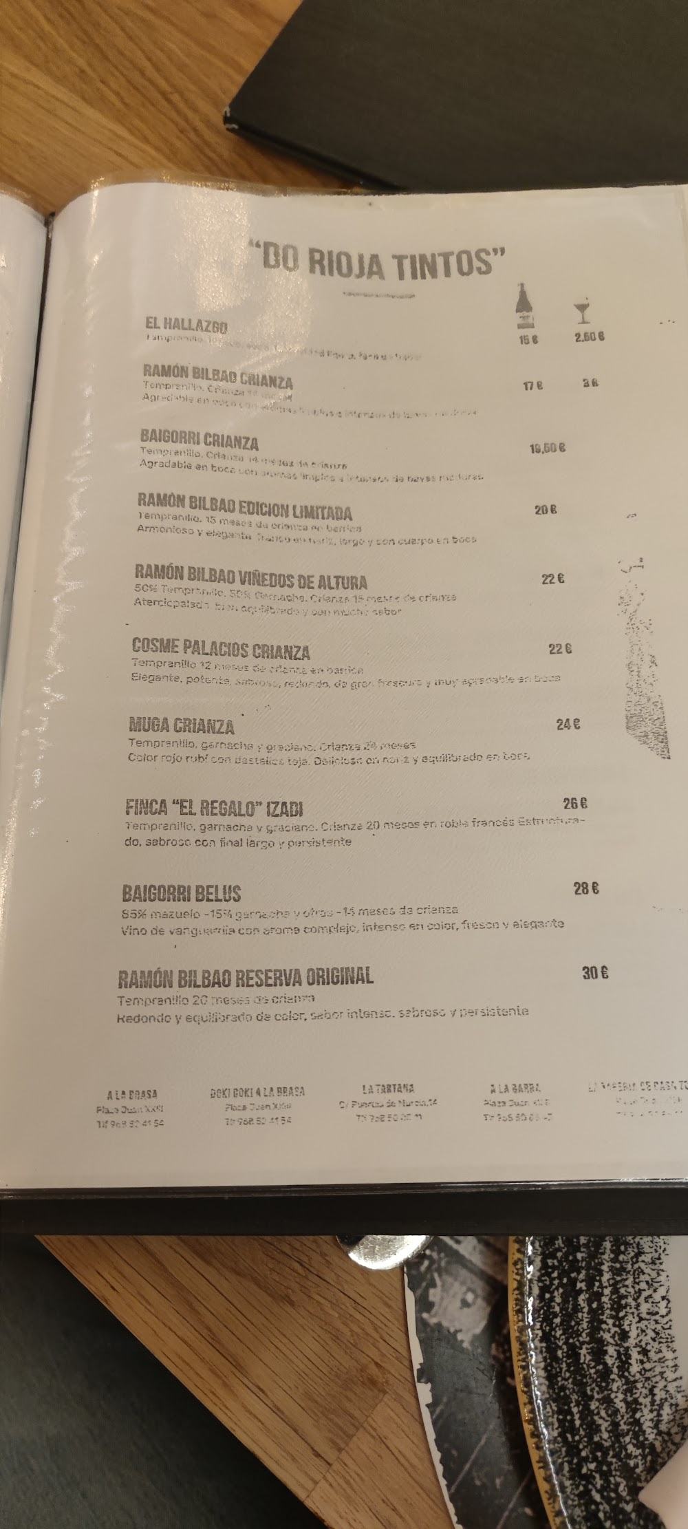 Restaurante La Tartana · carta, página 9
