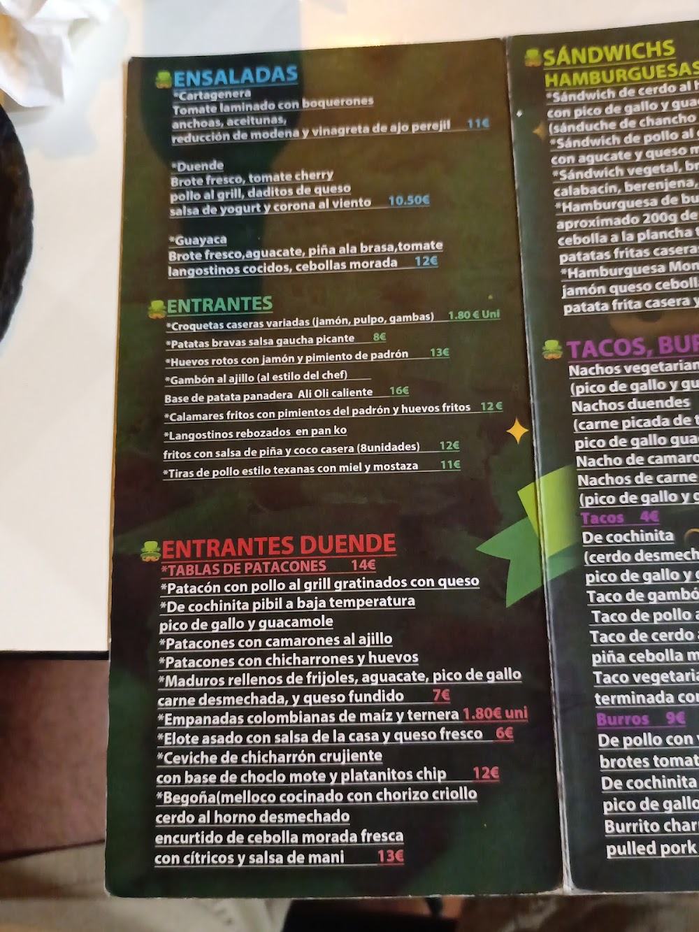 Los tres duendes fusionfood · carta, página 4