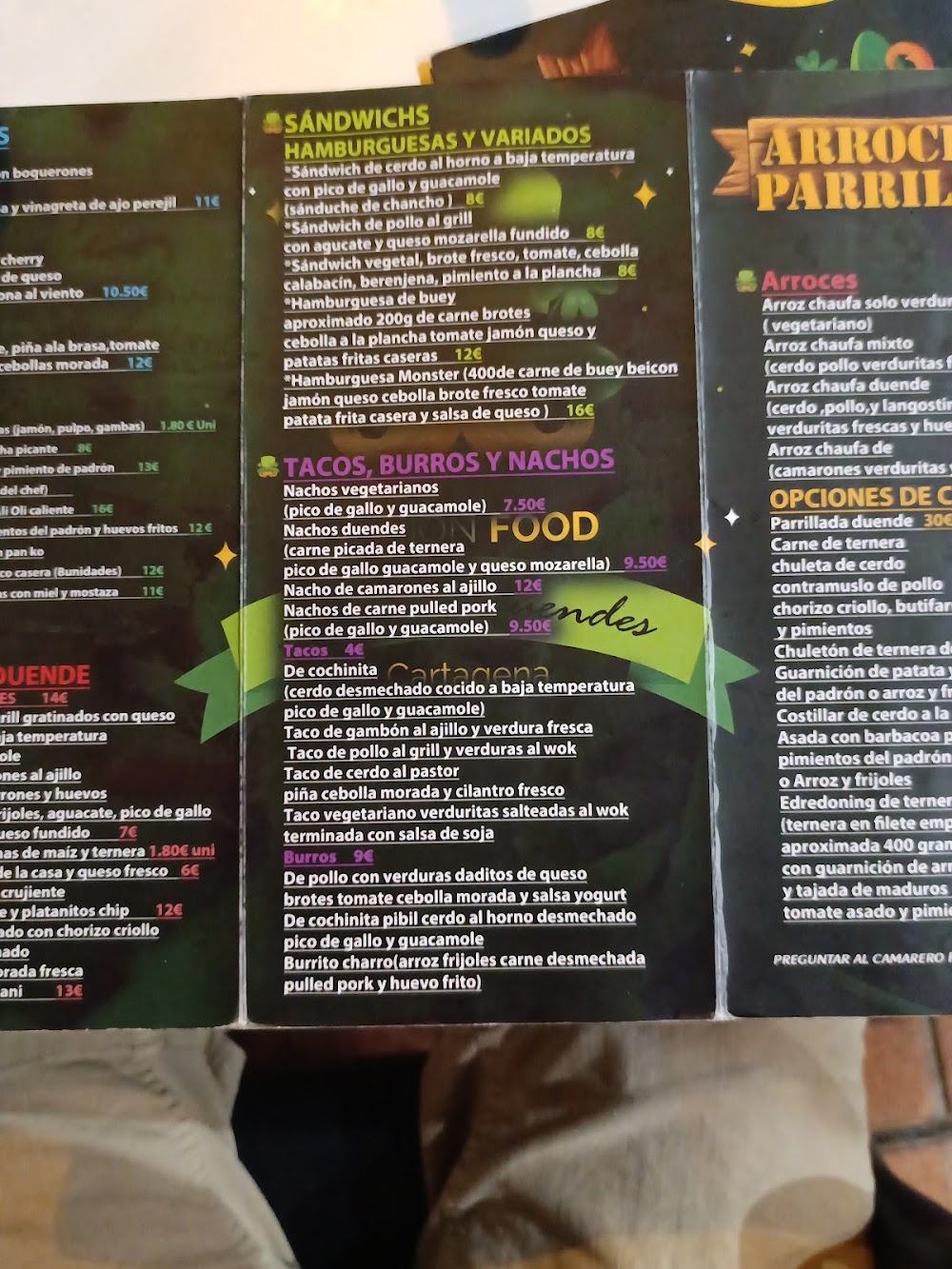 Los tres duendes fusionfood · carta, página 5