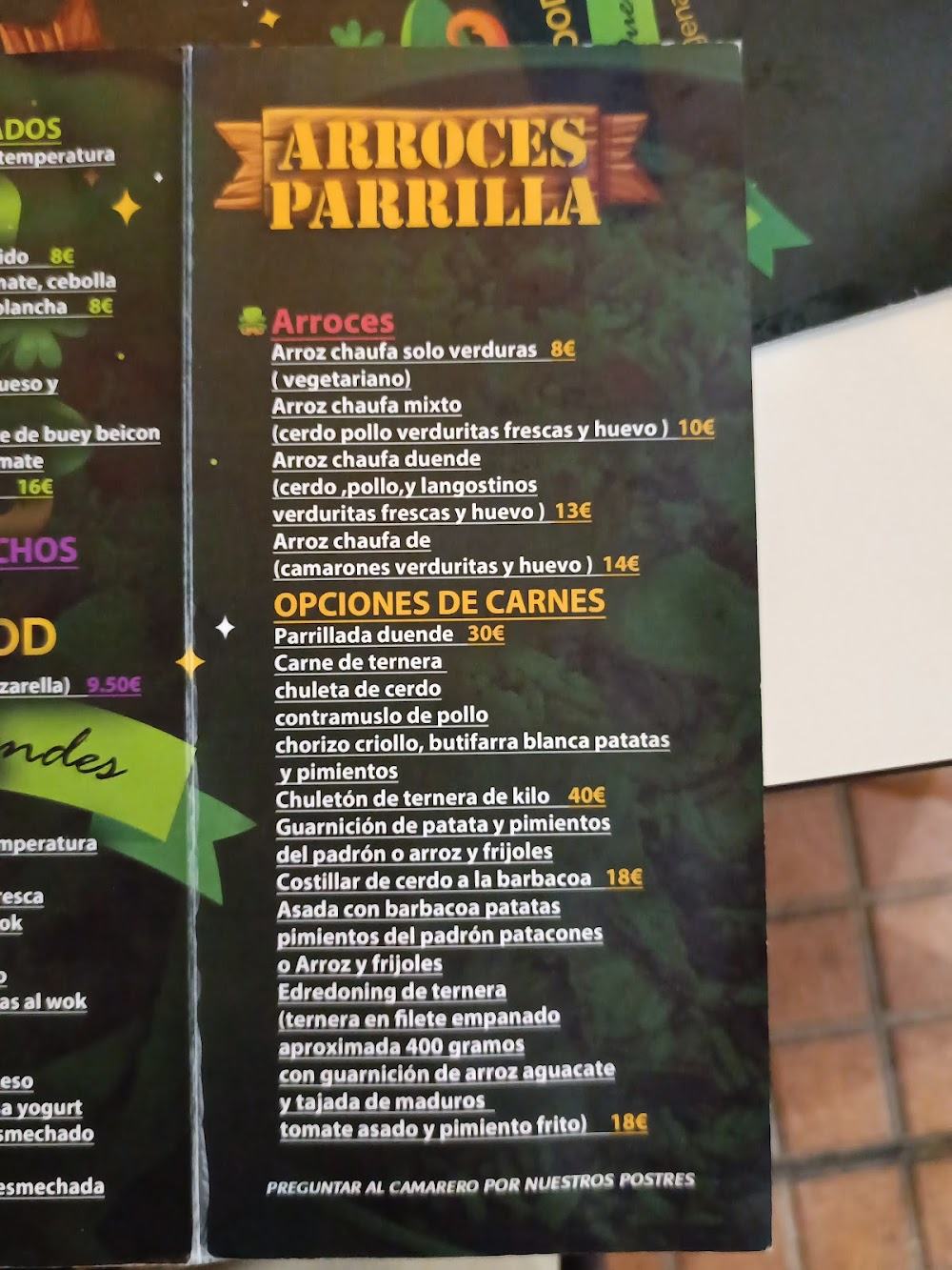 Los tres duendes fusionfood · carta, página 8