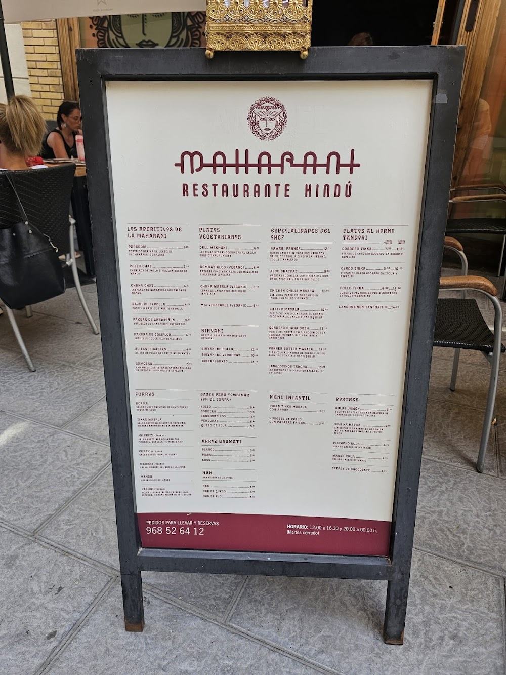 Maharani Restaurante Hindú · carta, página 8