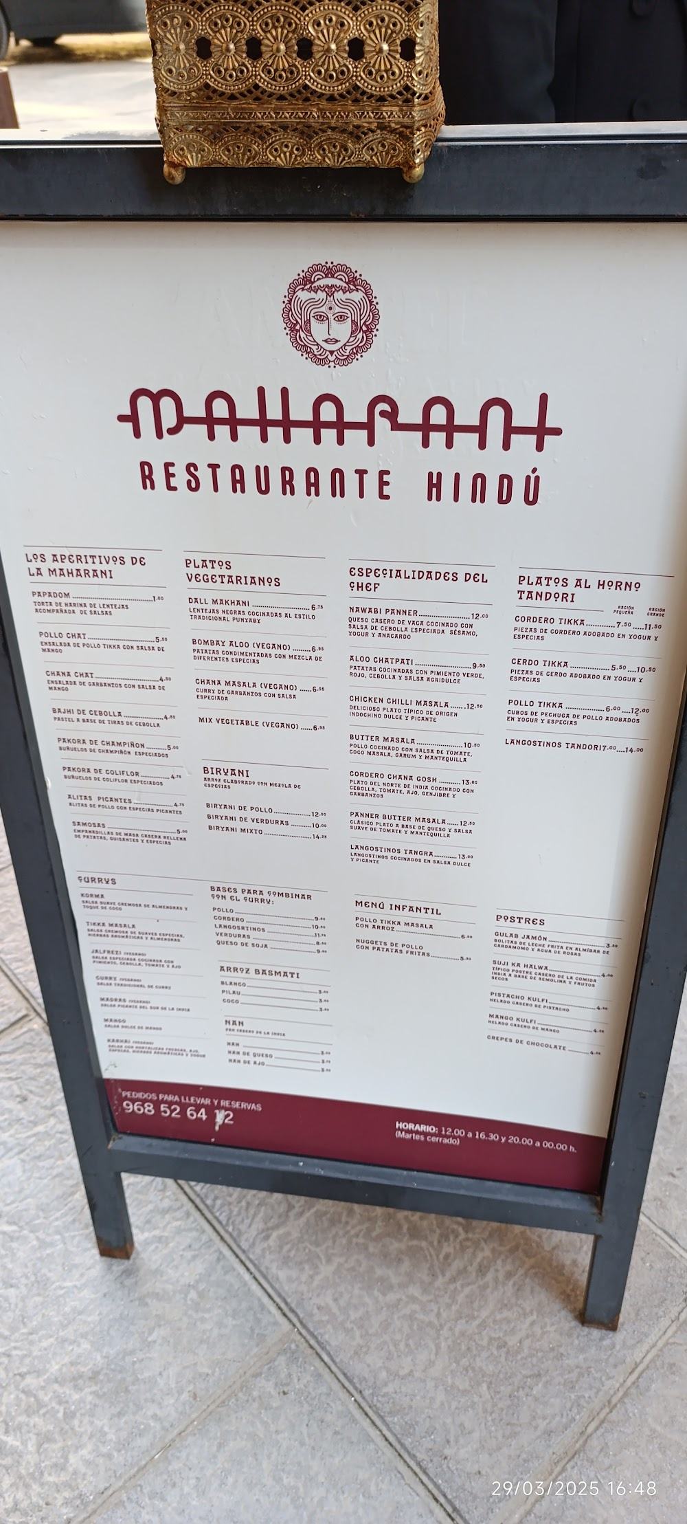 Maharani Restaurante Hindú · carta, página 9