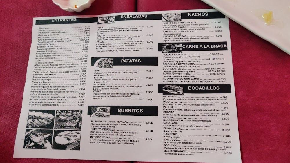 Mesón Fénix · carta, página 2