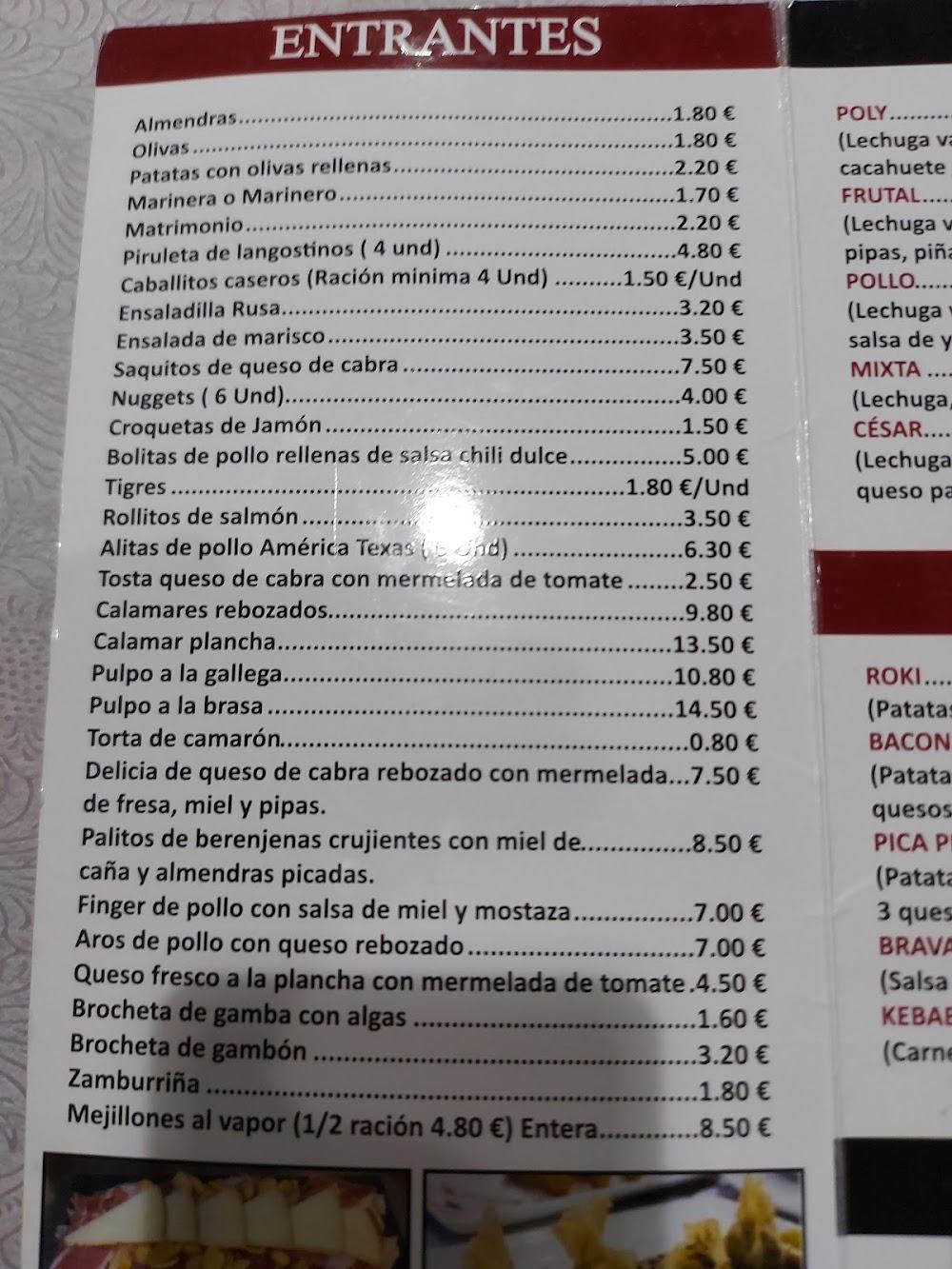 Mesón Fénix · carta, página 4