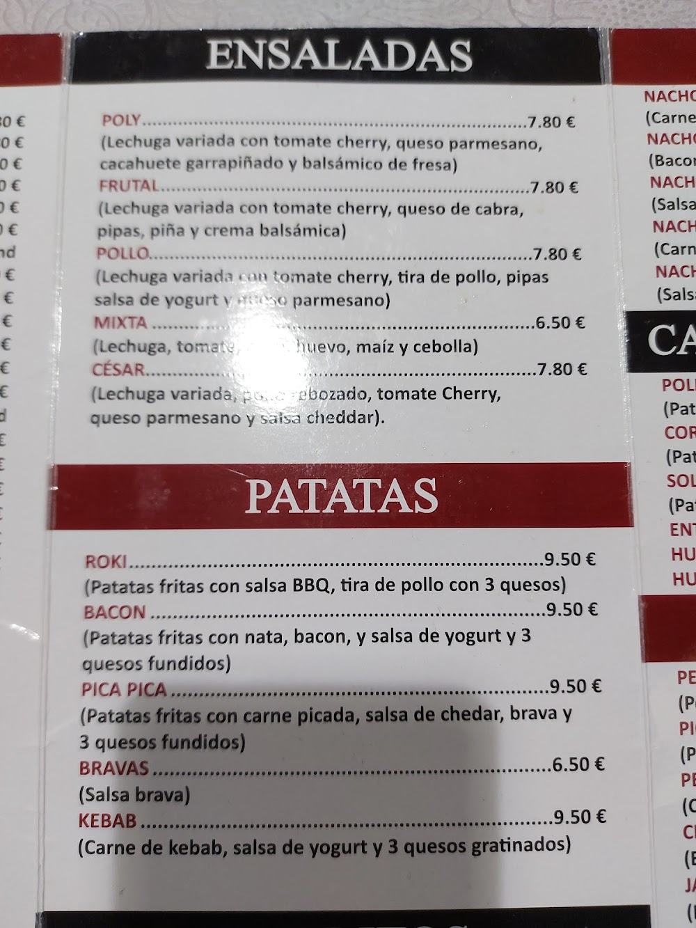 Mesón Fénix · carta, página 8