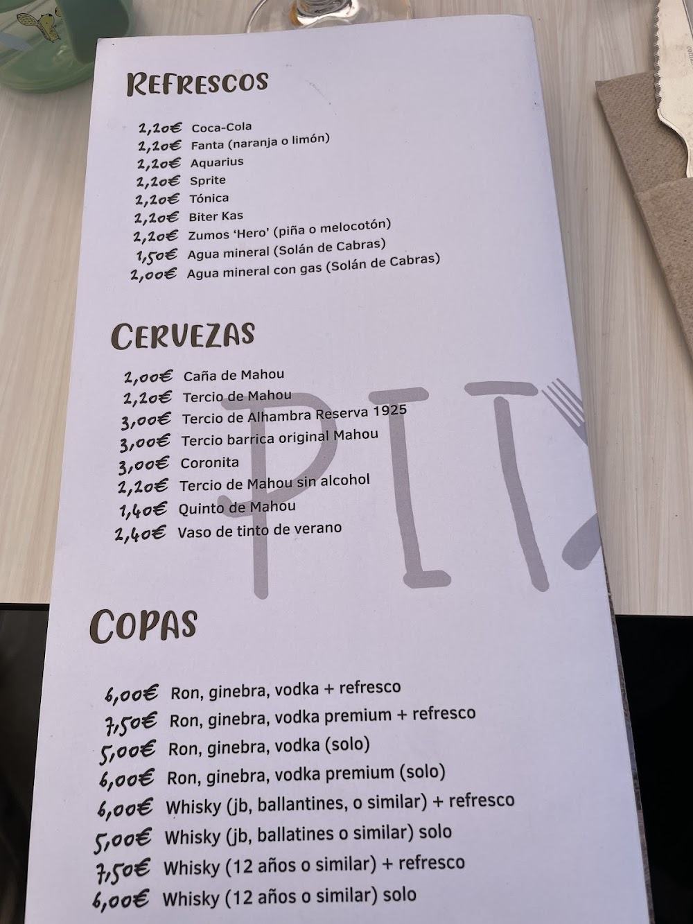 PITXÓN Restaurante Bar · carta, página 3