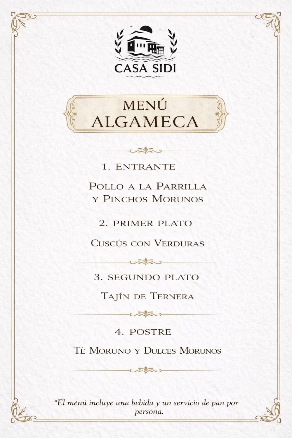 Restaurante CASA SIDI · carta, página 1