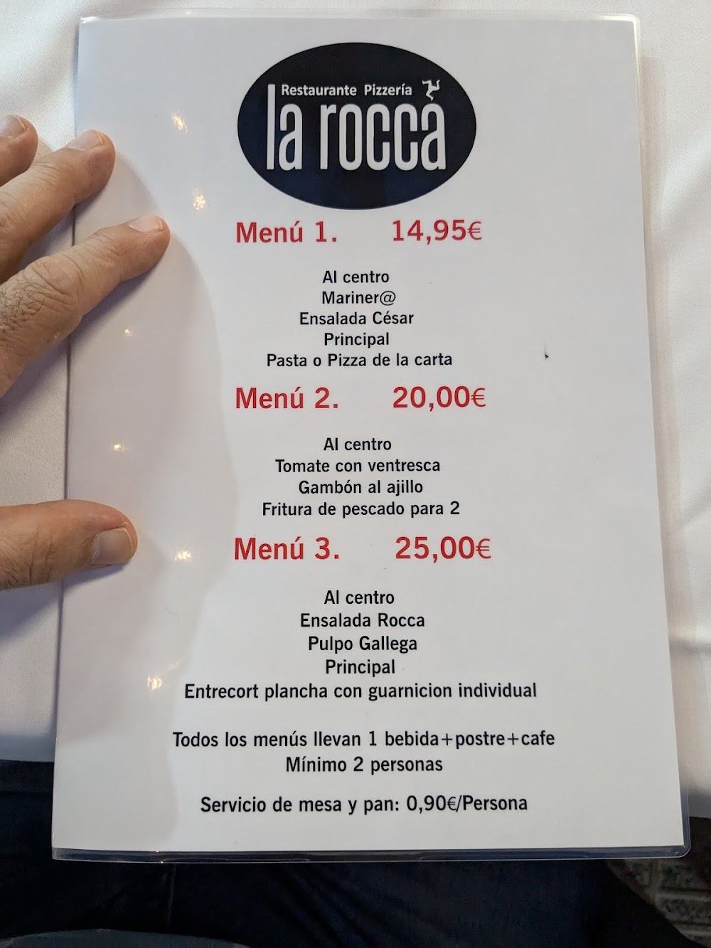 Restaurante La Rocca Restaurante Mediterráneo · carta, página 6