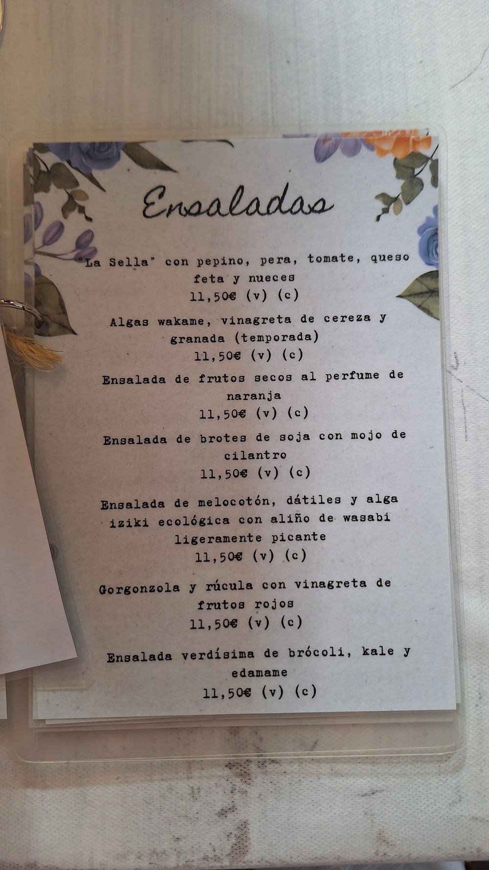 Restaurante La sella · carta, página 2