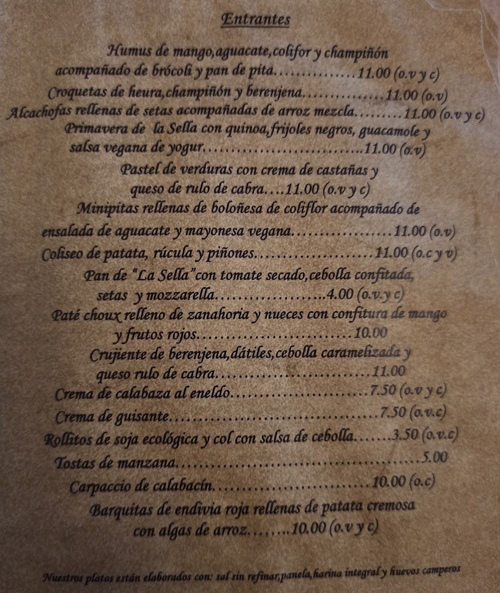 Restaurante La sella · carta, página 3