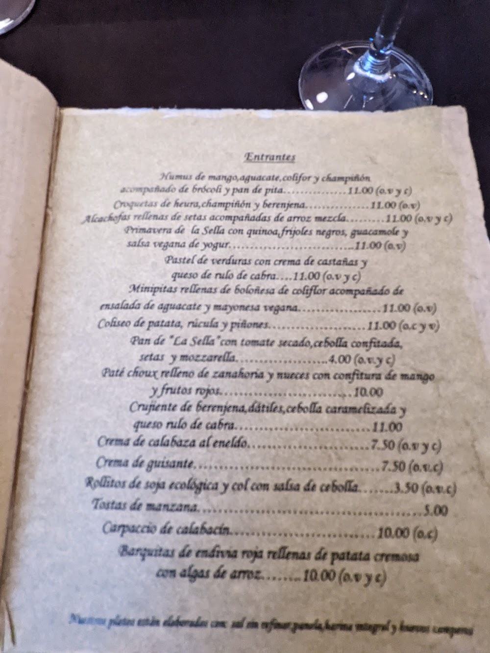 Restaurante La sella · carta, página 9