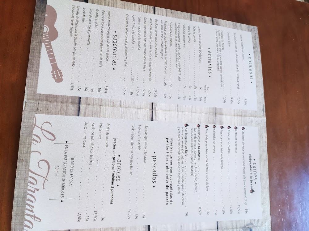 Restaurante La Taranta · carta, página 3