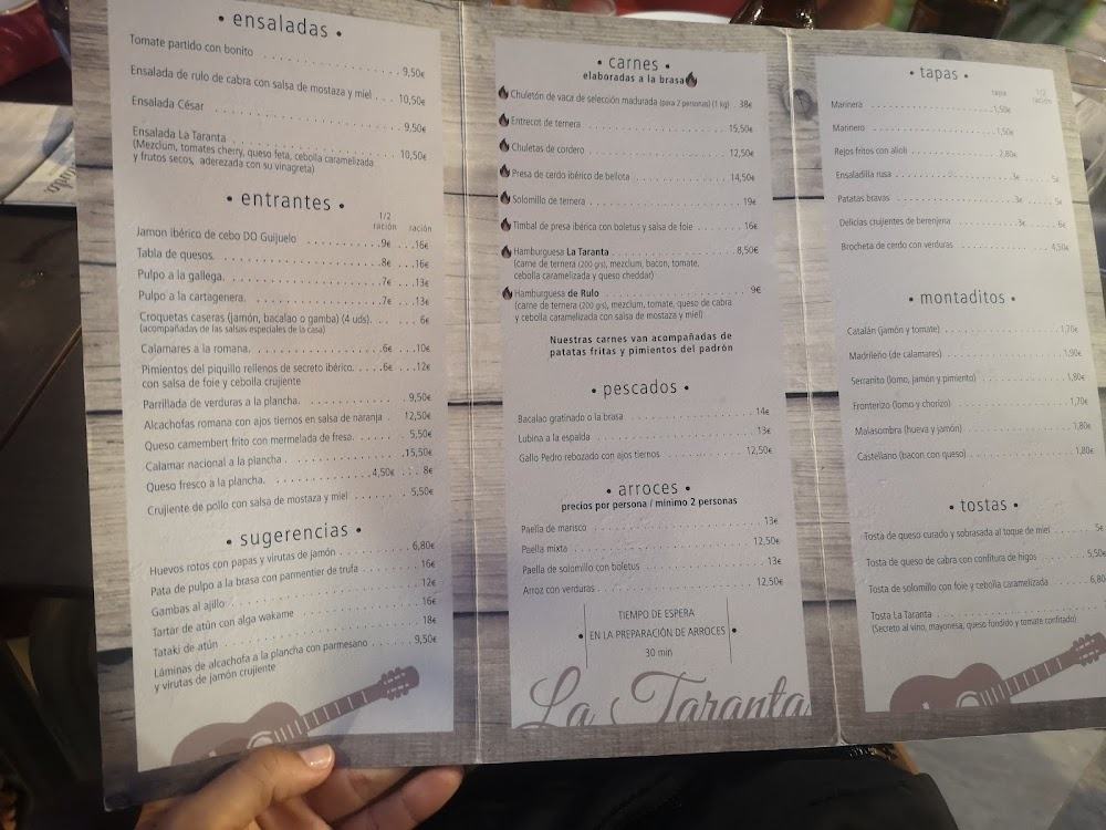 Restaurante La Taranta · carta, página 5