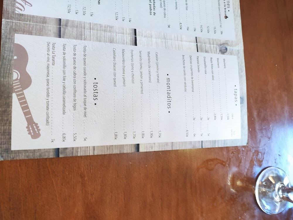 Restaurante La Taranta · carta, página 6