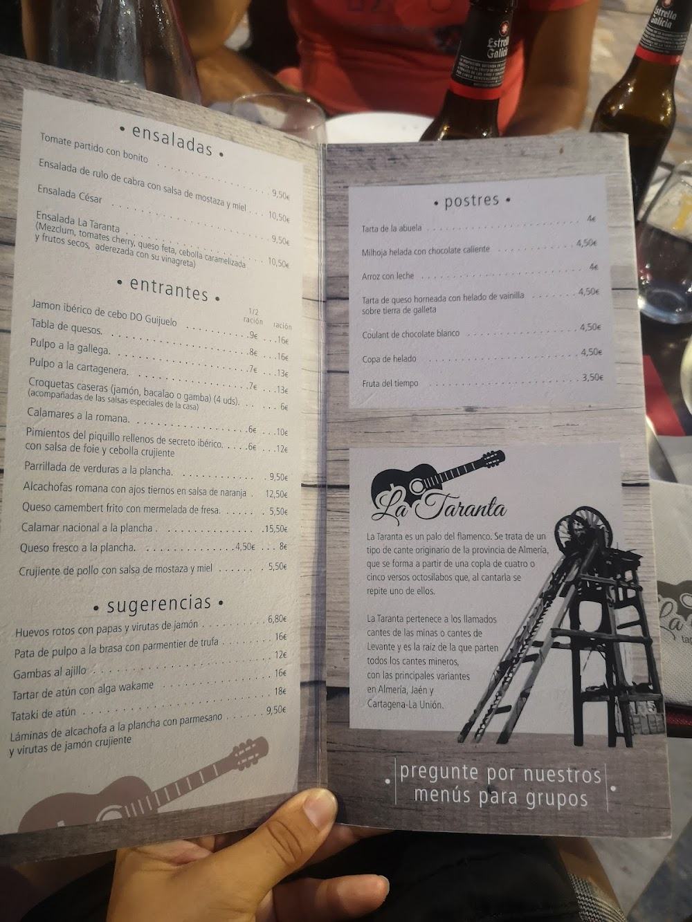 Restaurante La Taranta · carta, página 7