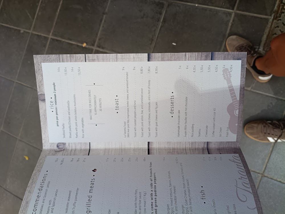 Restaurante La Taranta · carta, página 8