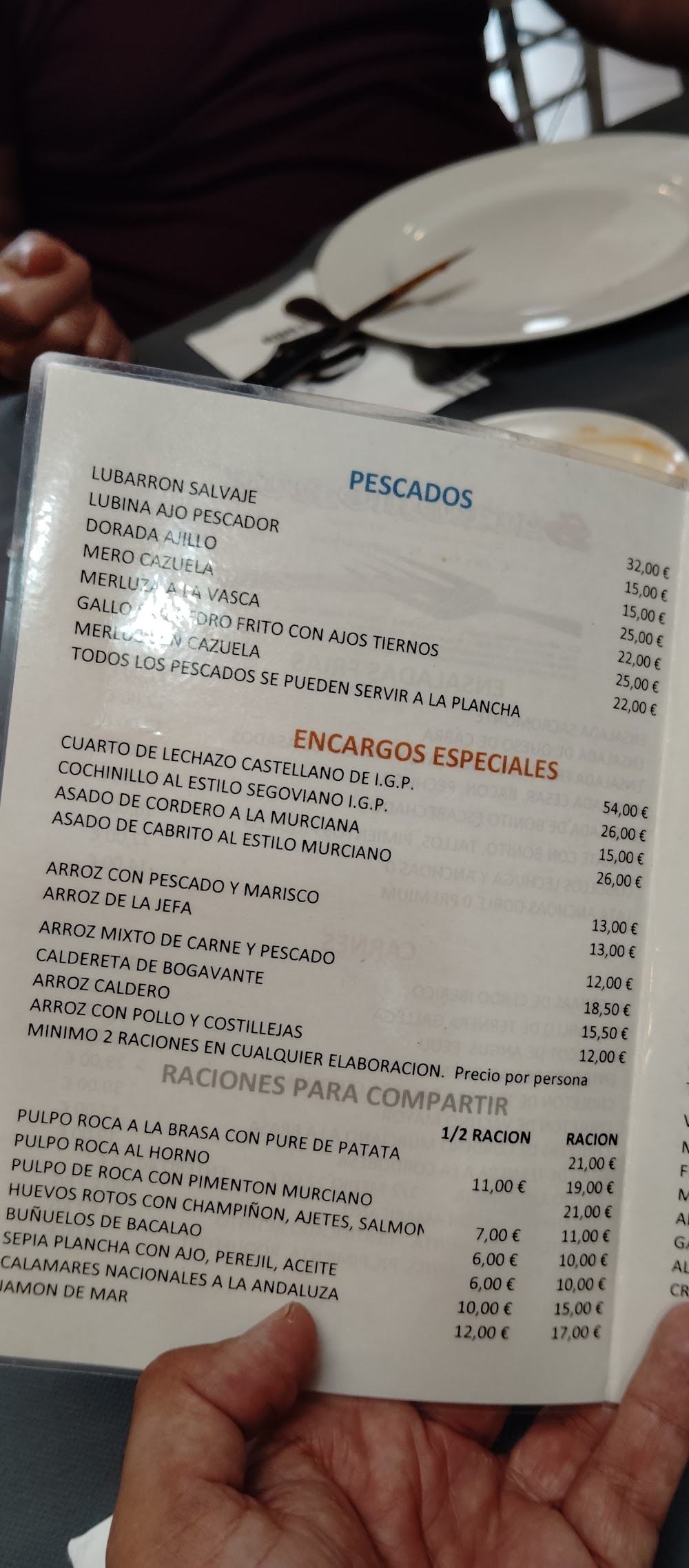 Restaurante Sacromonte · carta, página 5
