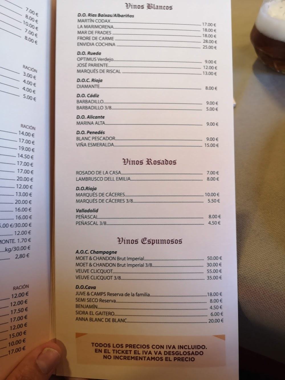 Restaurante Sacromonte · carta, página 6