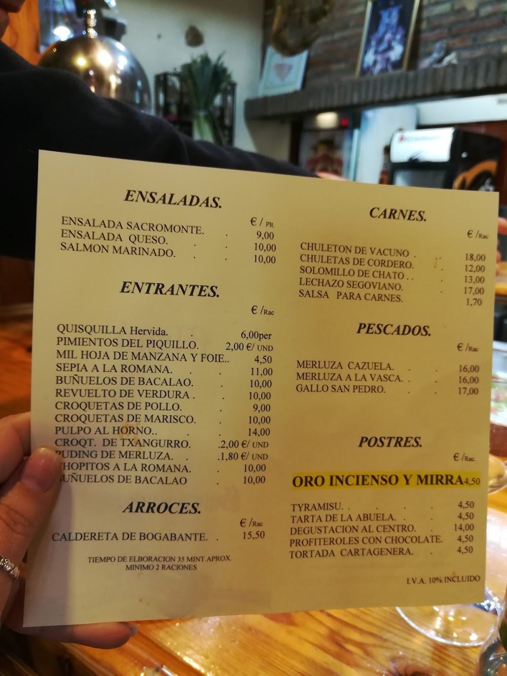 Restaurante Sacromonte · carta, página 8