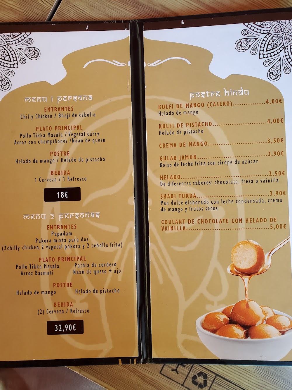 Restaurante Tikka · carta, página 2
