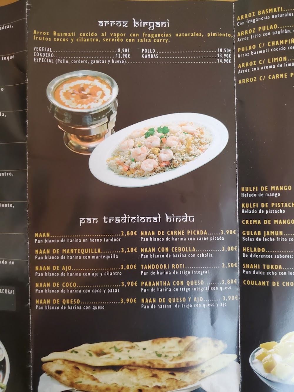 Restaurante Tikka · carta, página 5
