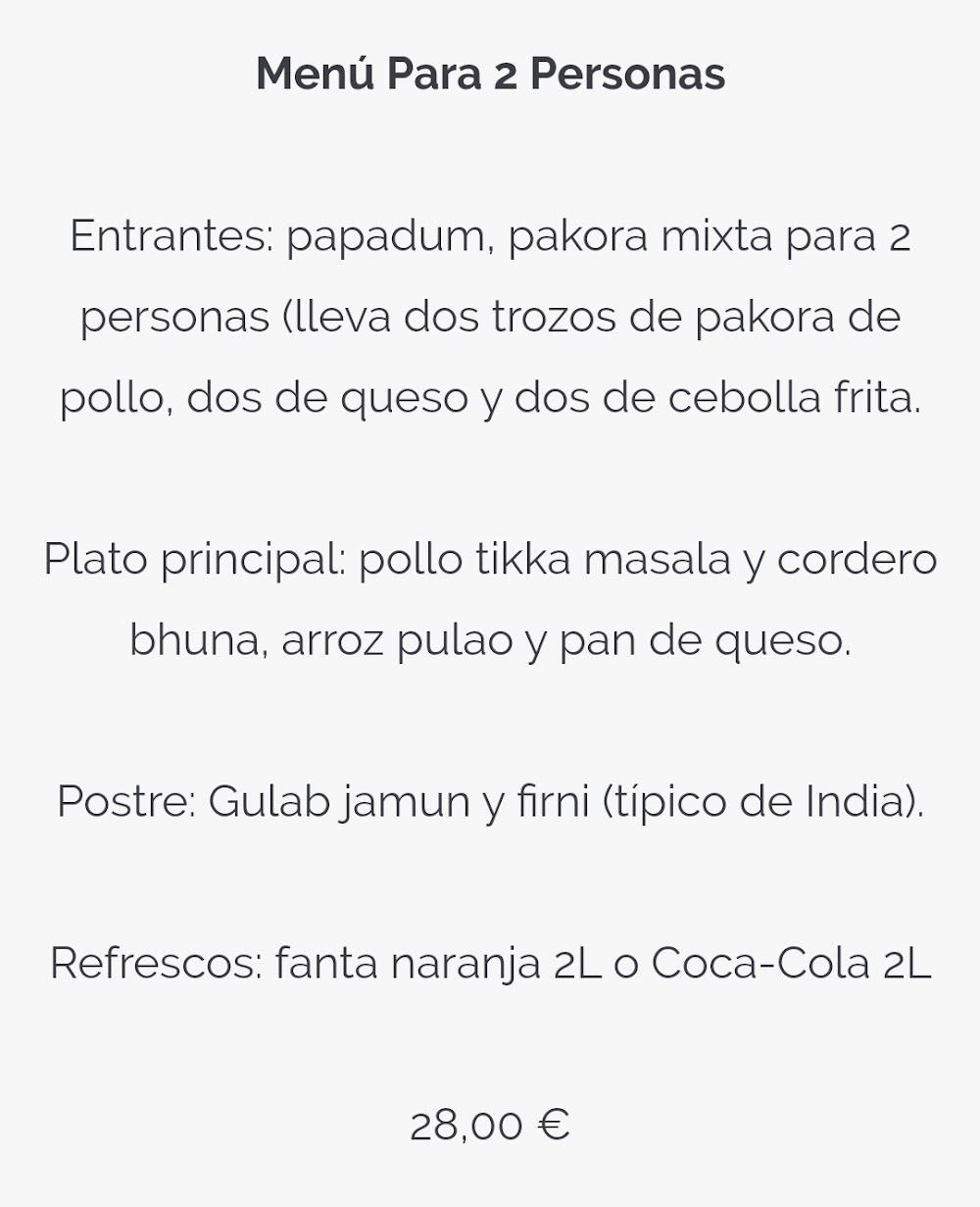 Restaurante Tikka · carta, página 8