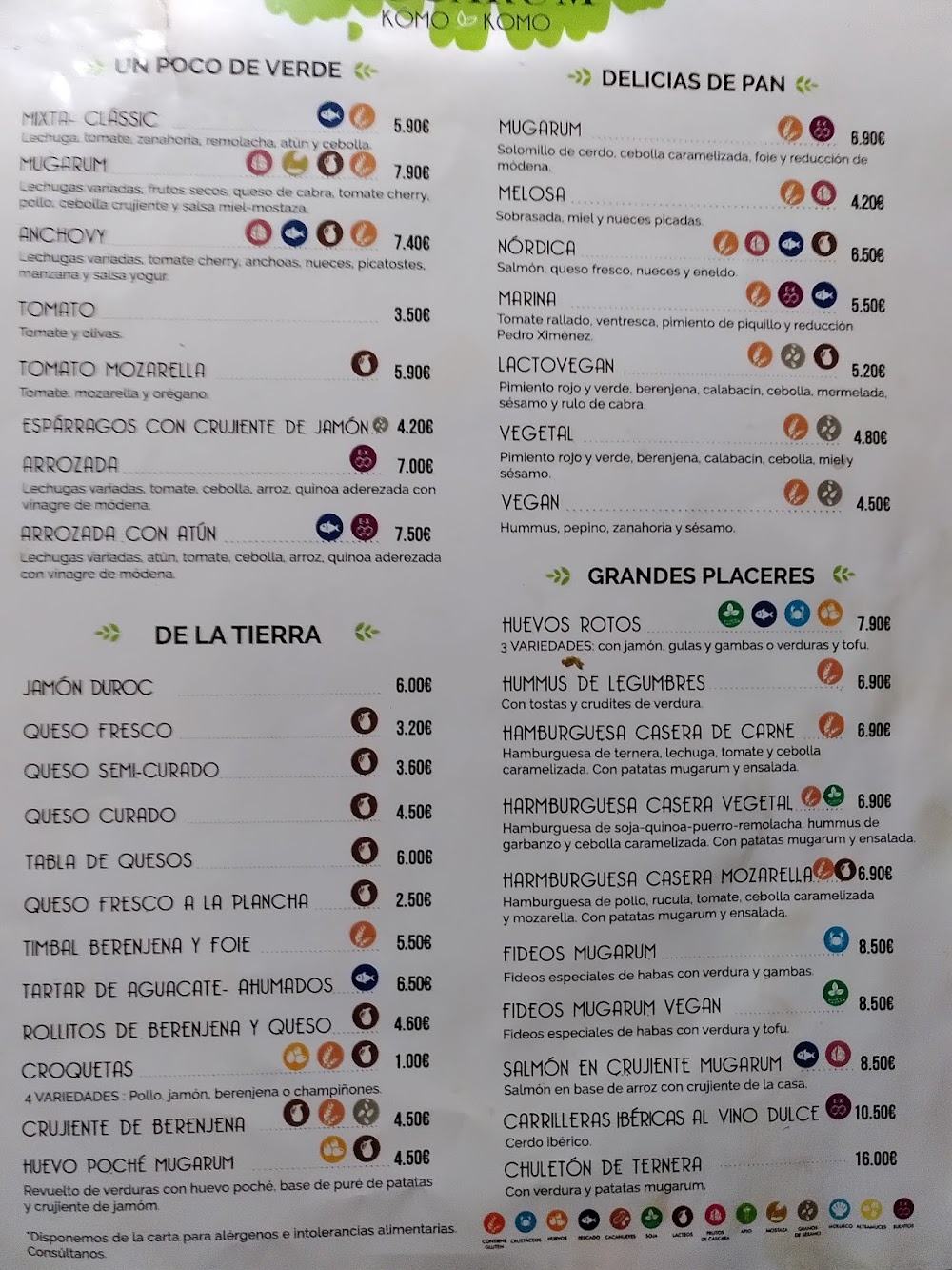Restaurante tipicos en Cartagena / Mugarum KÓMO KOMO / Exquisito y Saludable · carta, página 5
