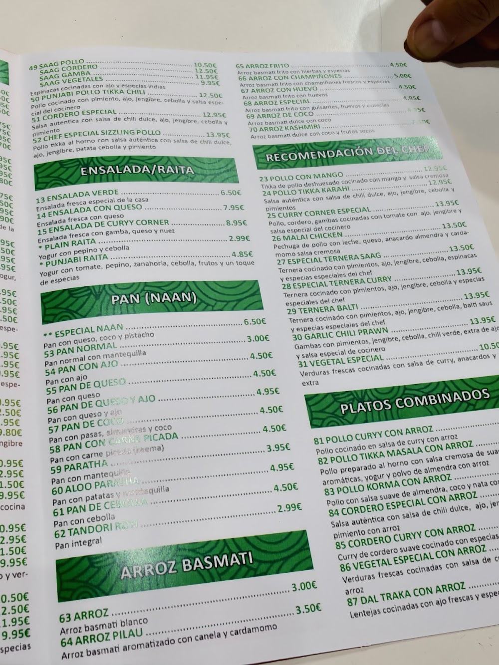 The Curyy Corner · carta, página 5