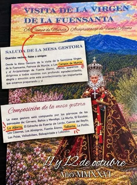 Imagen de la fuente asociada a: MC denuncia que la peregrinación de la Fuensanta llama «Campo de Murcia» a localidades del Campo de Cartagena