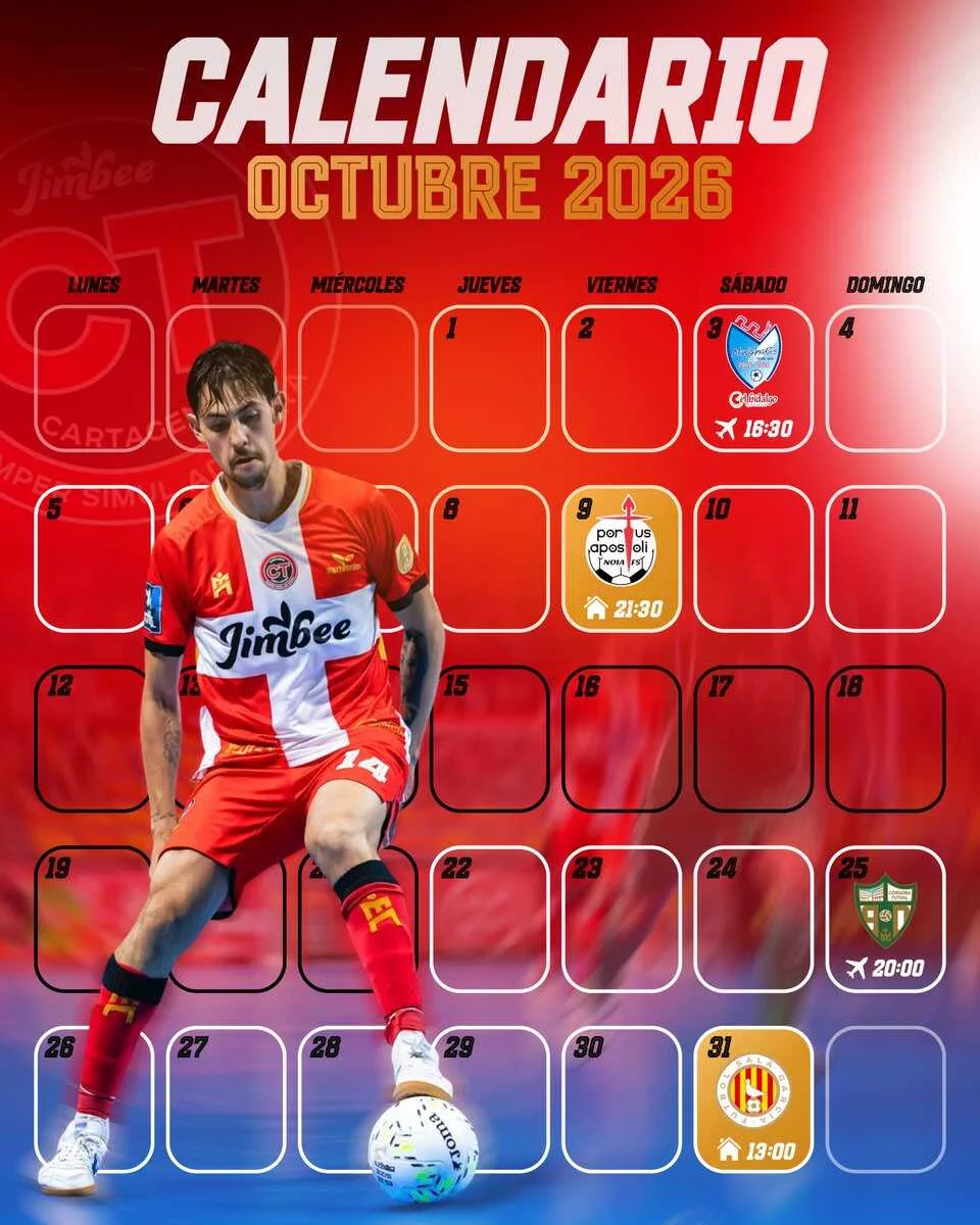 Imagen de la fuente asociada a: El Jimbee Cartagena afronta octubre con cuatro partidos ante Manzanares, Noia, Córdoba y FS García