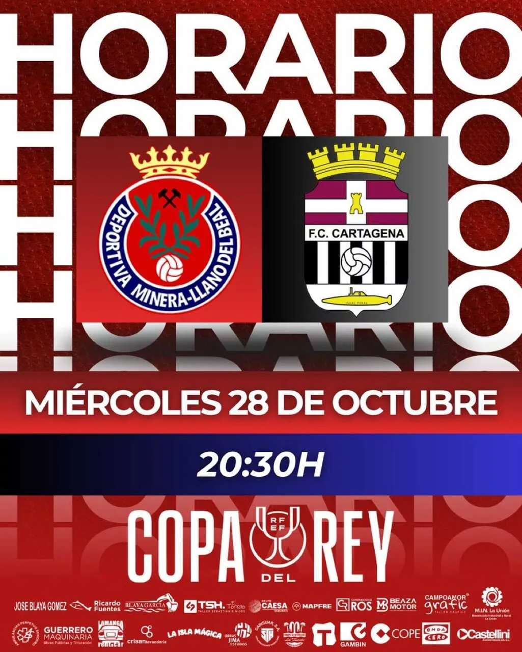 Imagen de la fuente asociada a: El derbi copero entre la Deportiva Minera y el FC Cartagena ya tiene fecha y hora