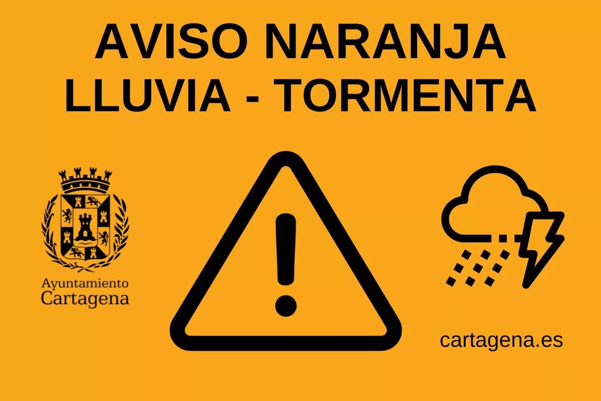 Imagen de la fuente asociada a: Cartagena cierra parques, cancela cuatro mercadillos y aplaza la Feria Outlet por la alerta naranja de lluvias este viernes