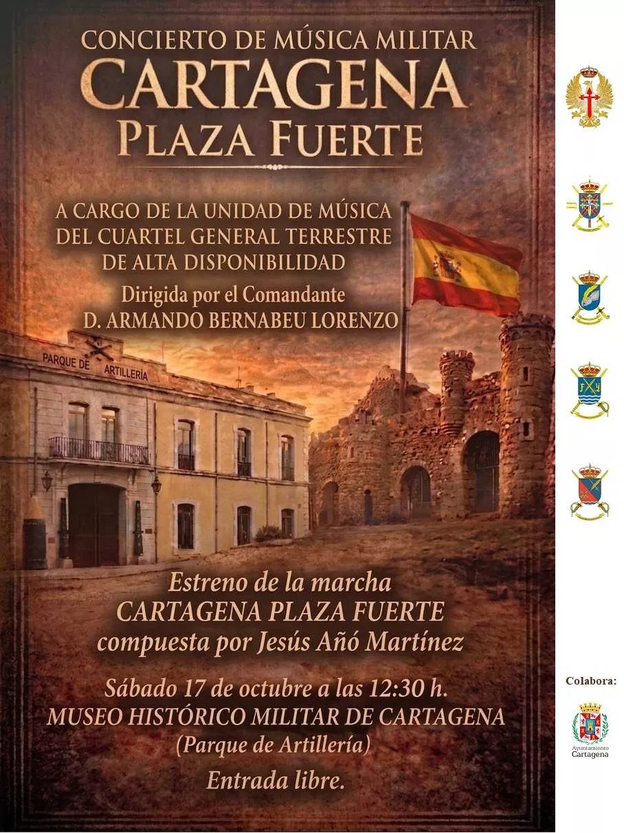 Imagen de la fuente asociada a: Cartagena estrenará la marcha ‘Cartagena Plaza Fuerte’ en un gran concierto de música militar
