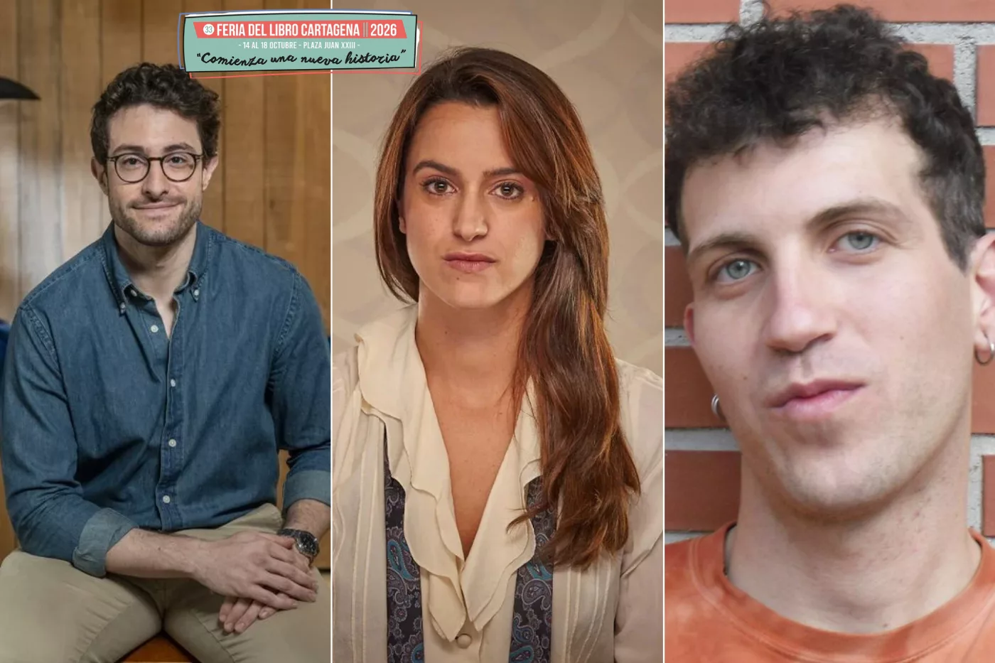 Imagen de la fuente asociada a: Fernando Bonete, Carlota Pérez-Reverte, Marta Ros y Pablo Velasco, este sábado en la Feria del Libro de Cartagena