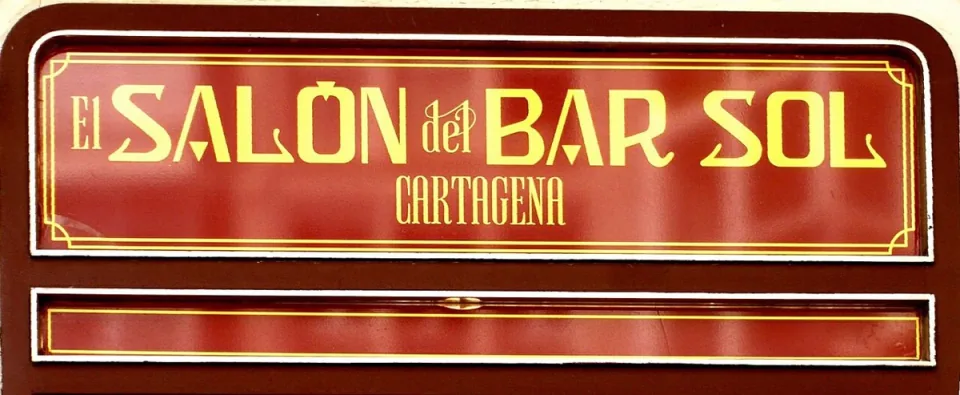 Rótulo El Salón del Bar Sol en Cartagena